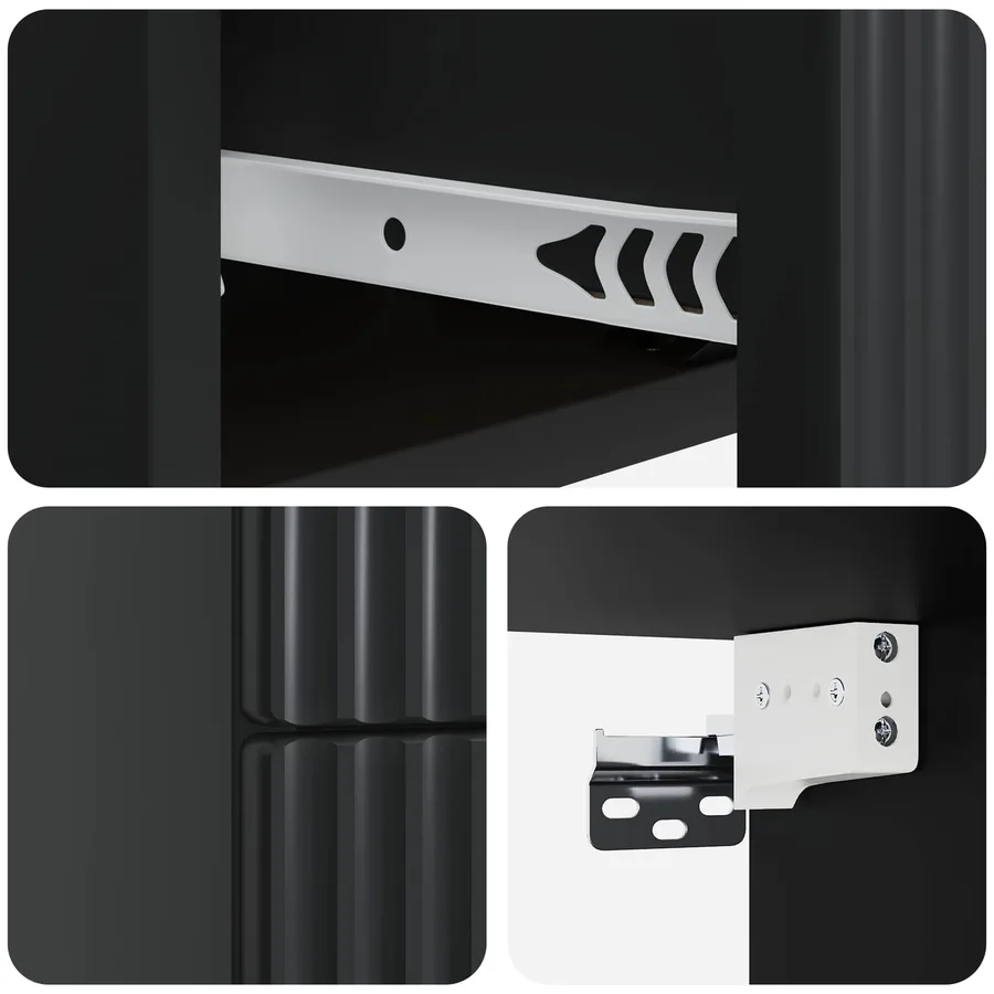 Cabinet de chevet mural 2 pcs Noir 33 x 34,5 x 40 cm - 8