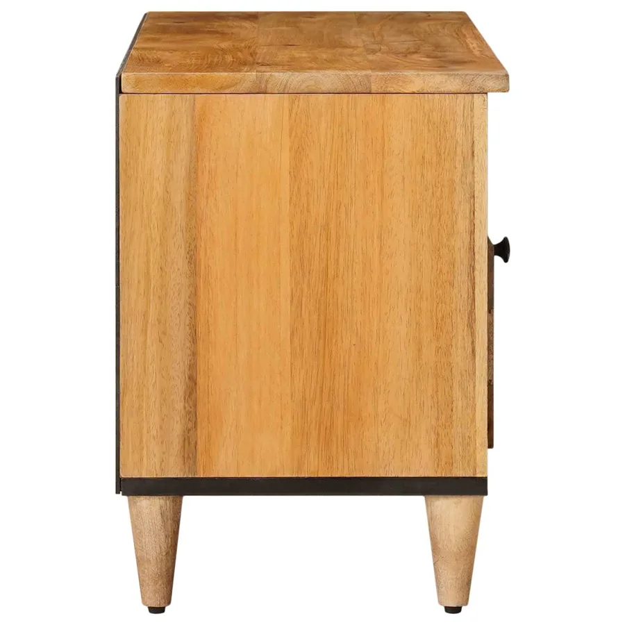 Meuble TV Naturel 100 x 33 x 46 cm Bois de mangue massif - 4