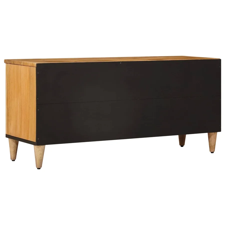Meuble TV Naturel 100 x 33 x 46 cm Bois de mangue massif - 5