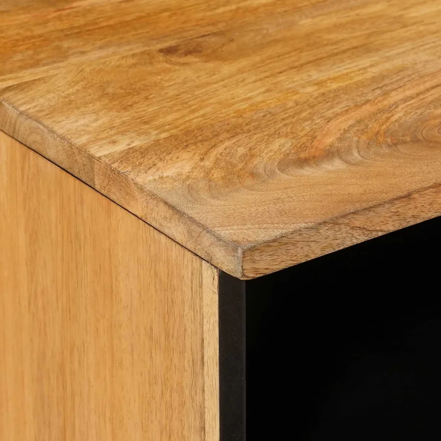 Meuble TV Naturel 100 x 33 x 46 cm Bois de mangue massif - 6