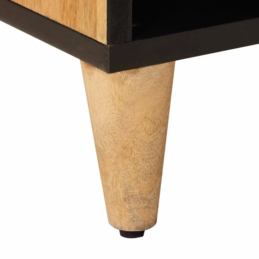 Meuble TV Naturel 100 x 33 x 46 cm Bois de mangue massif - 8