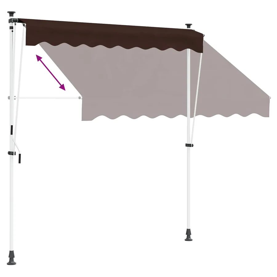 Auvent rétractable manuel Marron 350 cm - 7