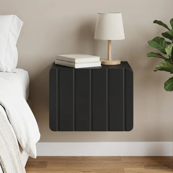 Cabinet de chevet mural avec tiroir Noir 33 x 34,5 x 24 cm