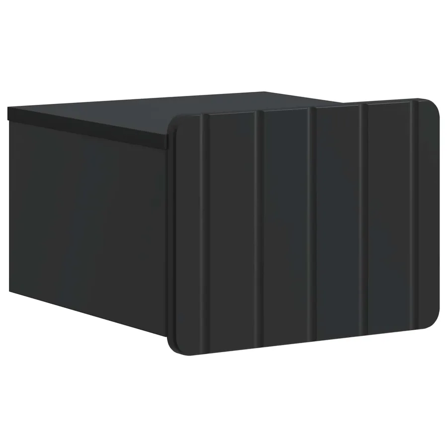 Cabinet de chevet mural avec tiroir Noir 33 x 34,5 x 24 cm - 2