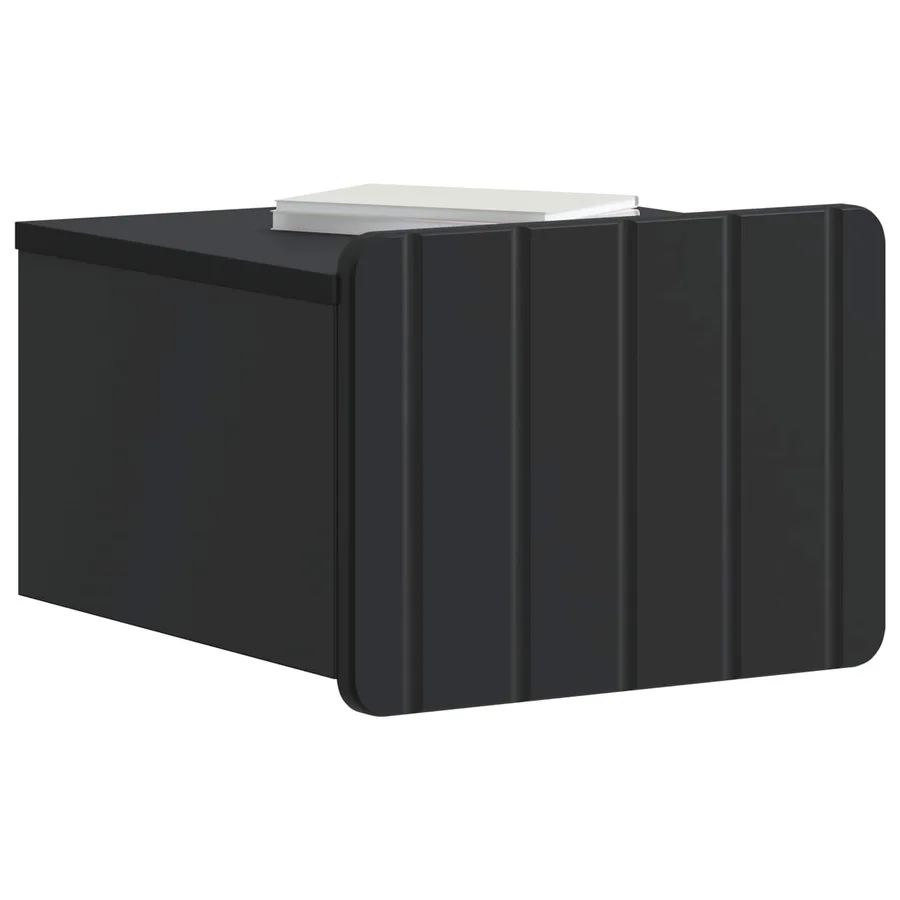 Cabinet de chevet mural avec tiroir Noir 33 x 34,5 x 24 cm - 3