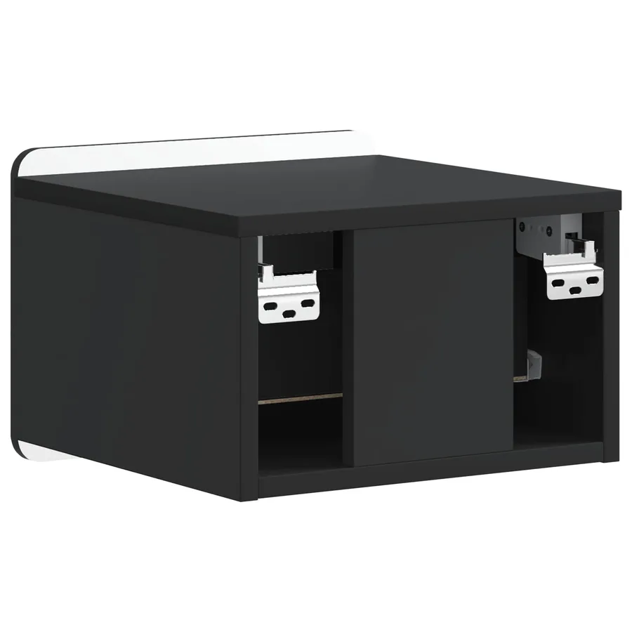 Cabinet de chevet mural avec tiroir Noir 33 x 34,5 x 24 cm - 7