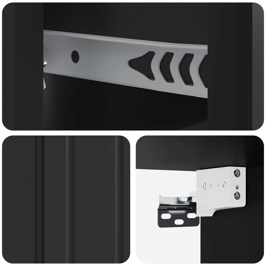 Cabinet de chevet mural avec tiroir Noir 33 x 34,5 x 24 cm - 8