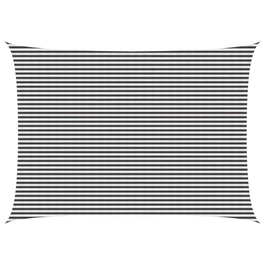 Voile d'ombre Anthracite et blanc 5 x 6 m HDPE