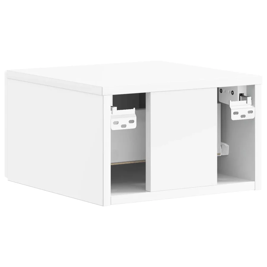 Cabinet de chevet mural Blanc brillant 34,5 x 33 x 20 cm - 7