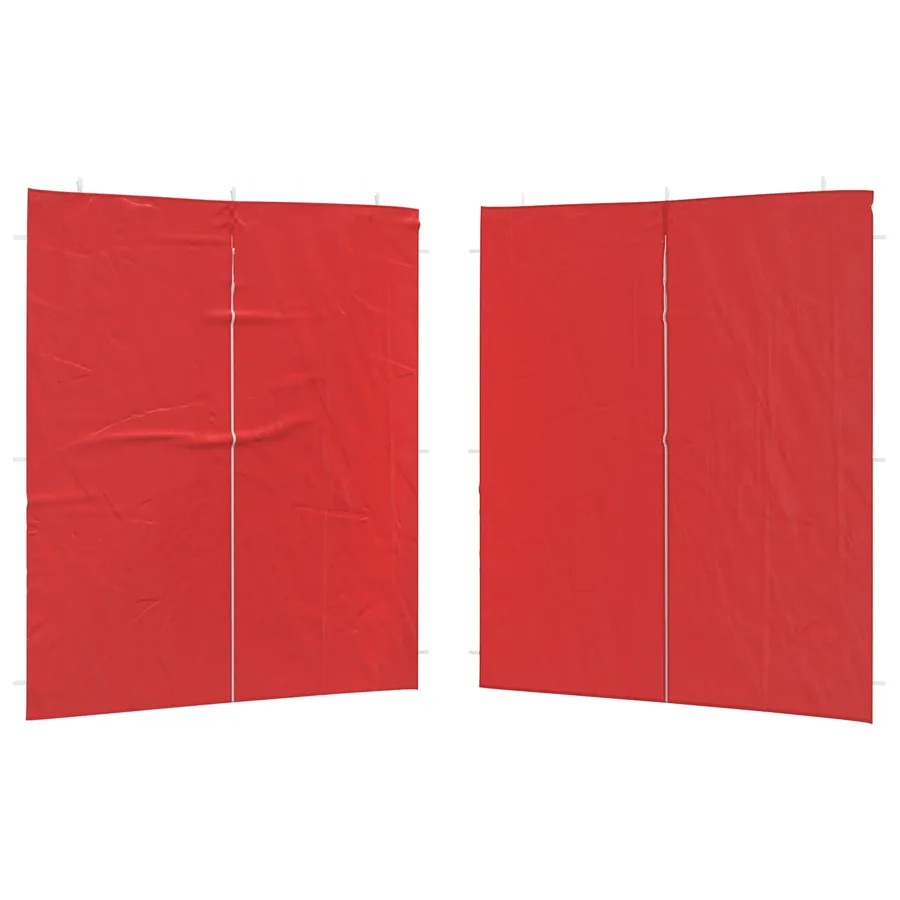 Mur de tente de fête 2 pcs Rouge 200 x 195 cm PE et acier - 2