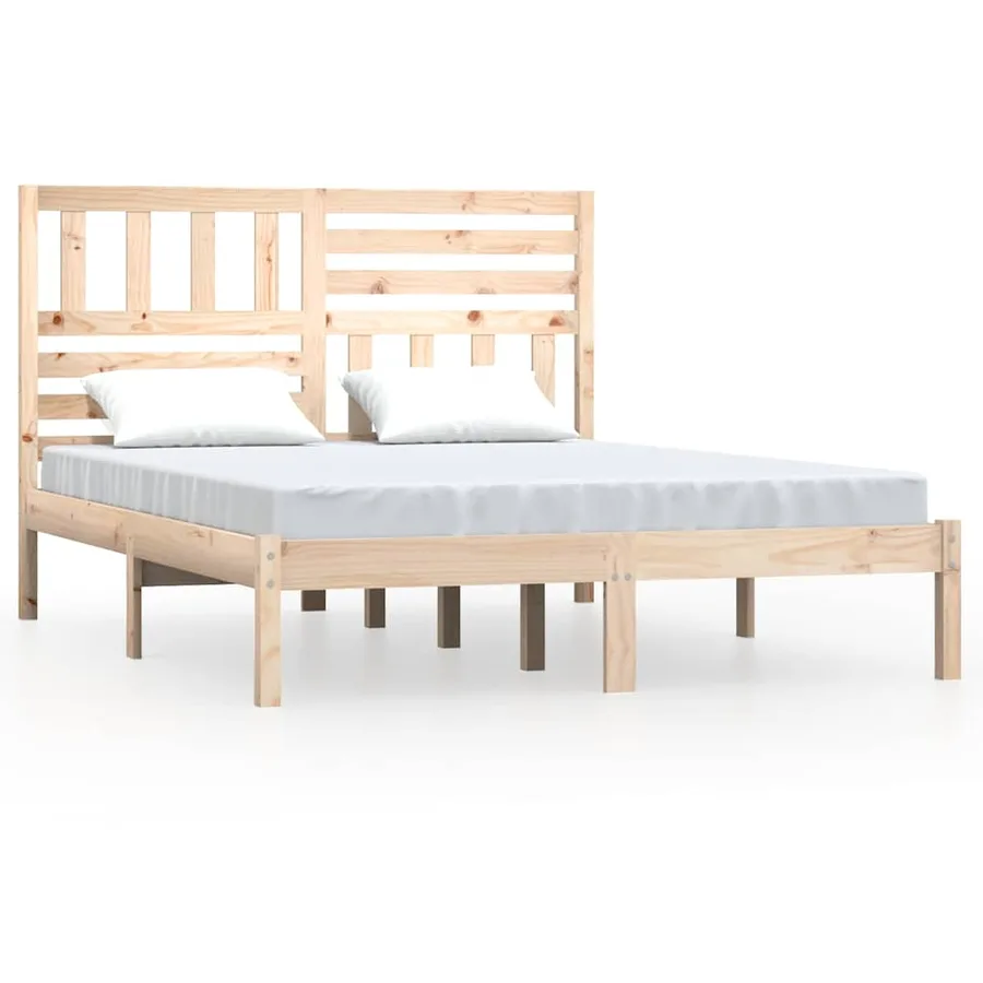 Cadre de lit sans matelas 135x190 cm bois de pin massif - 2