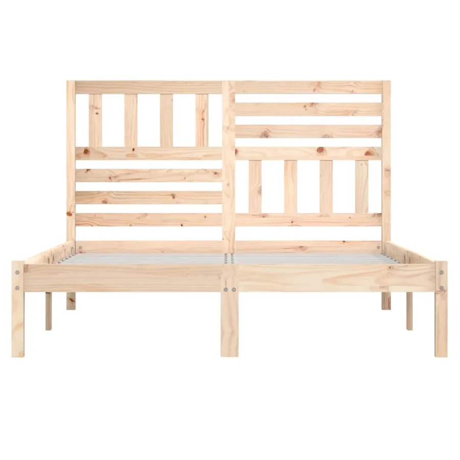 Cadre de lit sans matelas 135x190 cm bois de pin massif - 4