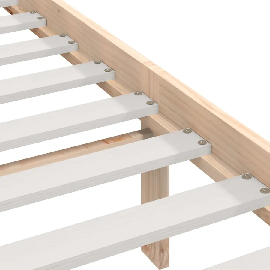 Cadre de lit sans matelas 135x190 cm bois de pin massif - 6