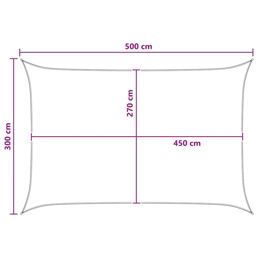 Voile d'ombre Anthracite et blanc 3 x 5 m HDPE - 8