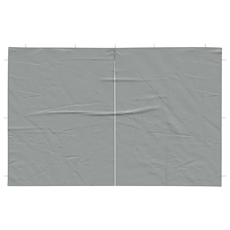 Mur de tente de fête 2 pcs Gris clair 400 x 195 cm PE et acier - 3