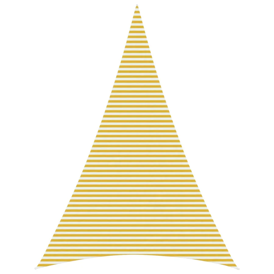 Voile d'ombre 5 x 7 x 7 m HDPE Triangulaire Jaune et blanc