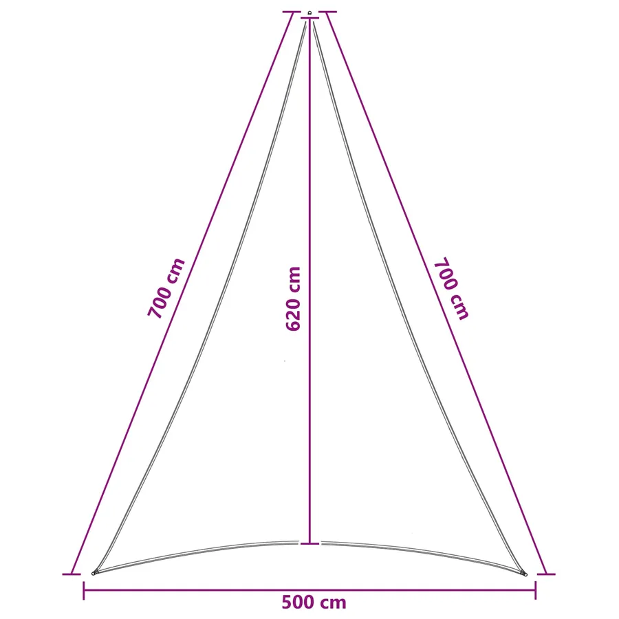 Voile d'ombre 5 x 7 x 7 m HDPE Triangulaire Jaune et blanc - 8