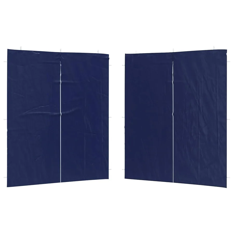 Mur de tente de fête 2 pcs Bleu 200 x 195 cm PE et acier - 2
