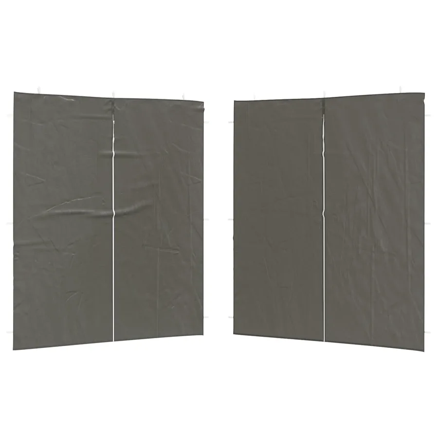 Mur de tente de fête 2 pcs Anthracite 200 x 195 cm PE et acier - 2