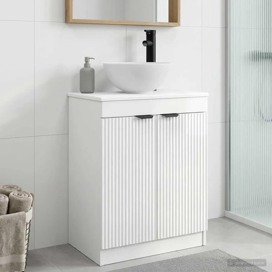 Meuble de salle de bain avec évier Blanc brillant