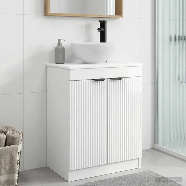 Meuble de salle de bain avec évier Blanc brillant