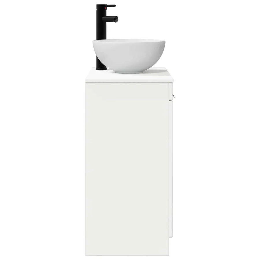 Meuble de salle de bain avec évier Blanc brillant - 5