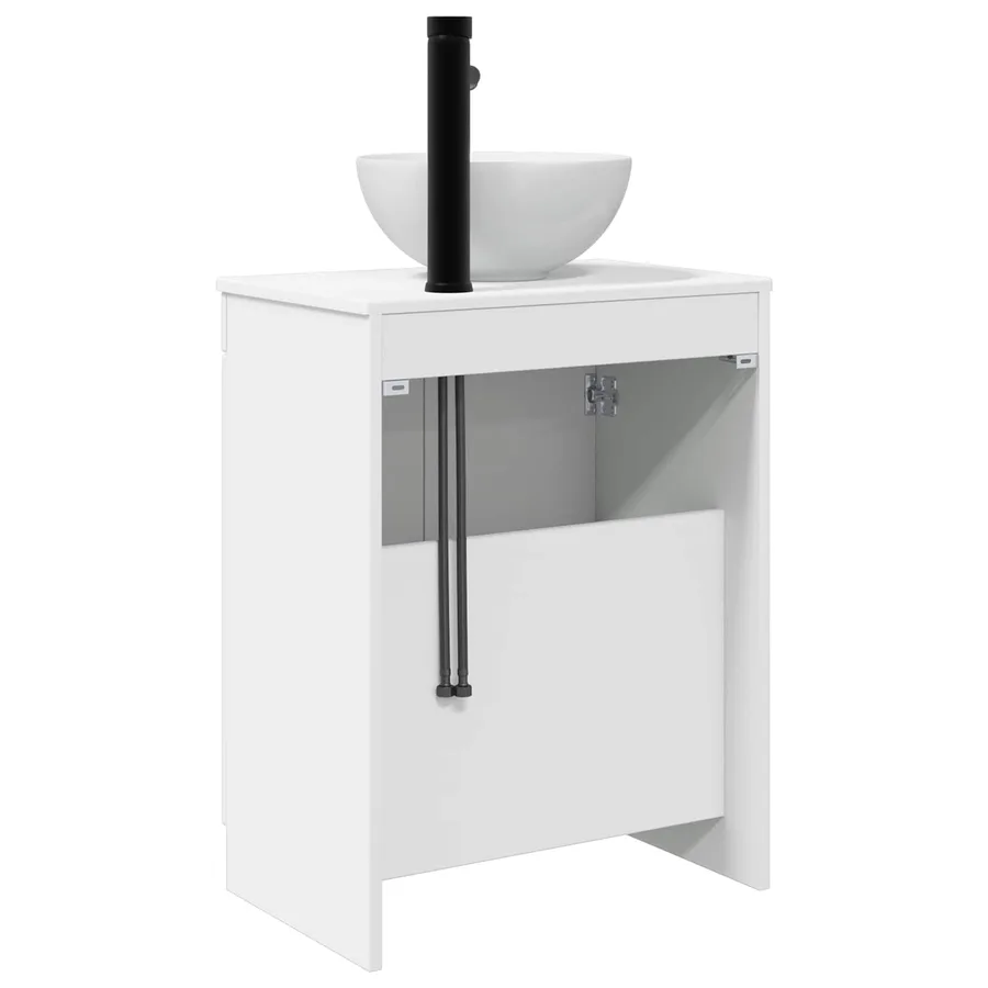 Meuble de salle de bain avec évier Blanc brillant - 6