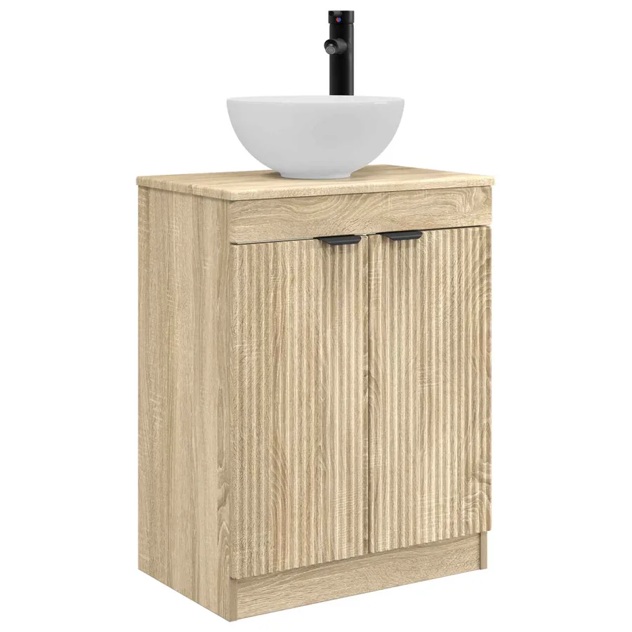 Meuble de salle de bain avec évier Chêne Sonoma 54 x 35 x 83 cm - 2