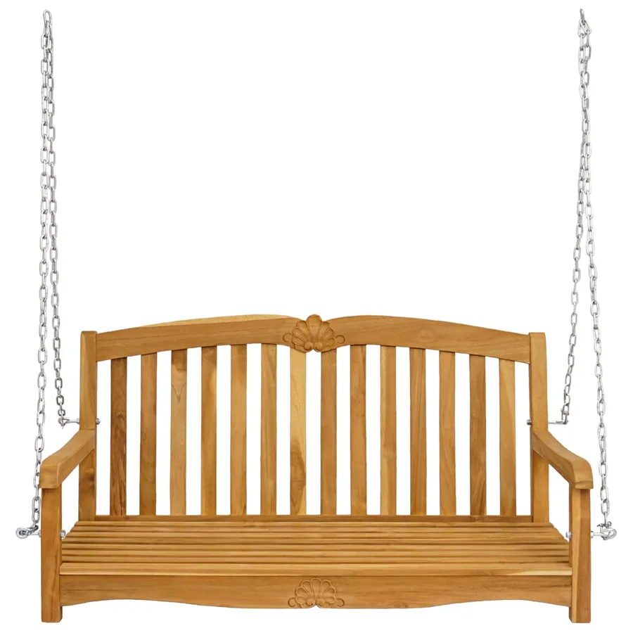 Banc Balançoire 114 x 60 x 60,5 cm Bois de teck massif Naturel - 3