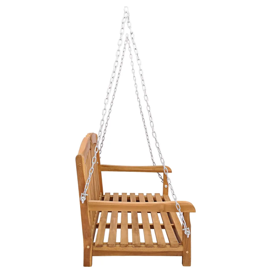 Banc Balançoire 114 x 60 x 60,5 cm Bois de teck massif Naturel - 4
