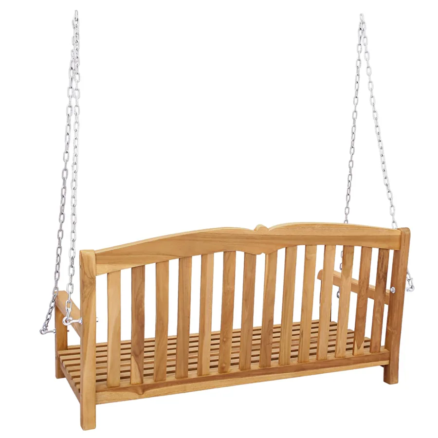 Banc Balançoire 114 x 60 x 60,5 cm Bois de teck massif Naturel - 5