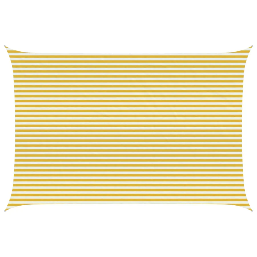 Voile d'ombre Jaune et blanc 4 x 6 m HDPE