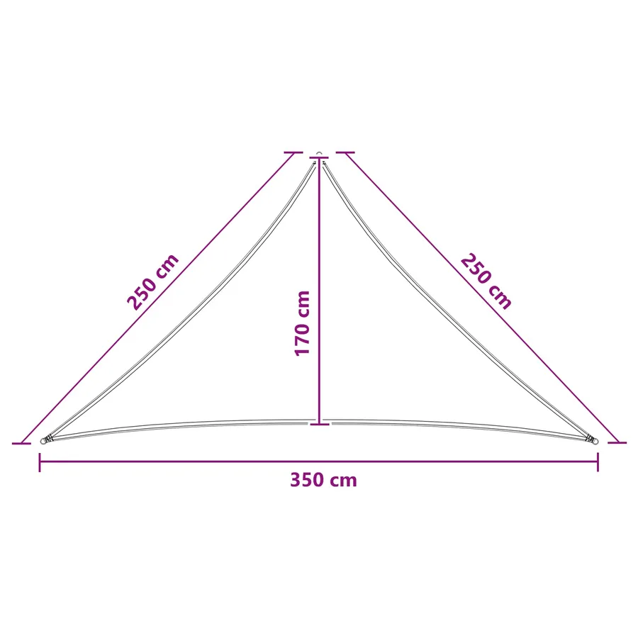 Voile d'ombre 2,5 x 2,5 x 3,5 m HDPE - 8