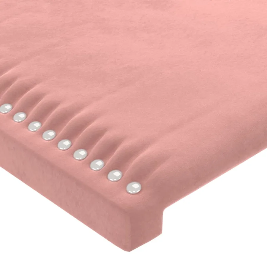 Cadre de lit sans matelas rose 120x200 cm velours - 10
