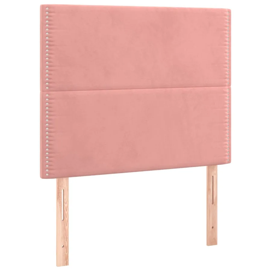 Cadre de lit sans matelas rose 120x200 cm velours - 9