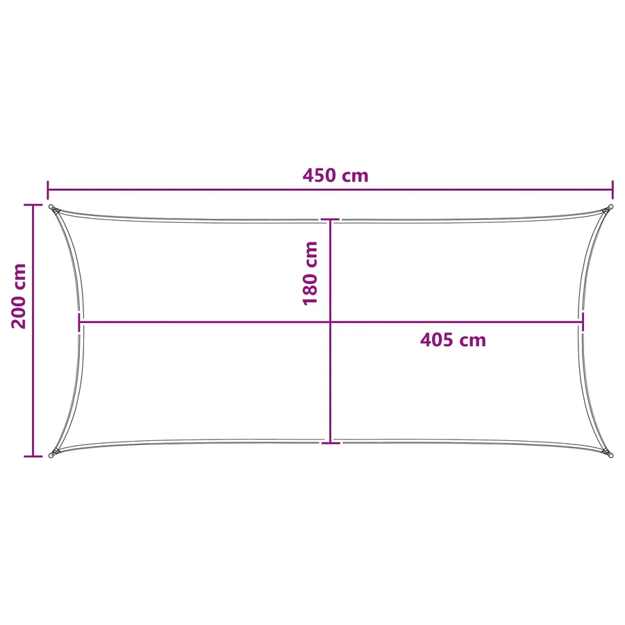 Voile d'ombre Jaune et blanc 2 x 4,5 m HDPE - 8