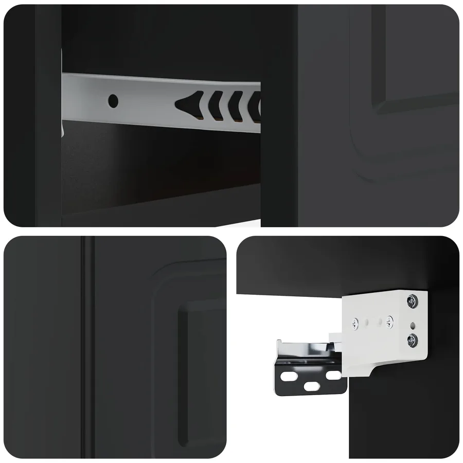 Cabinet de chevet mural 2 pcs Noir 49 x 34,5 x 20 cm - 11