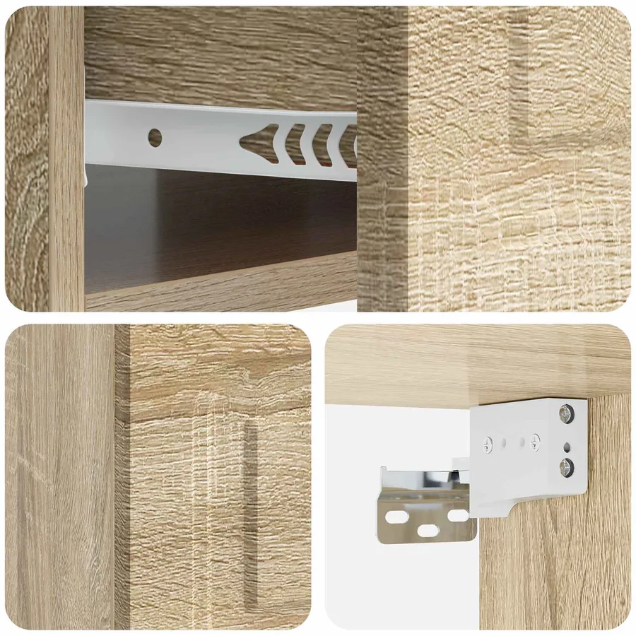 Cabinet de chevet mural 2 pcs Chêne Sonoma 49 x 34,5 x 20 cm - 10