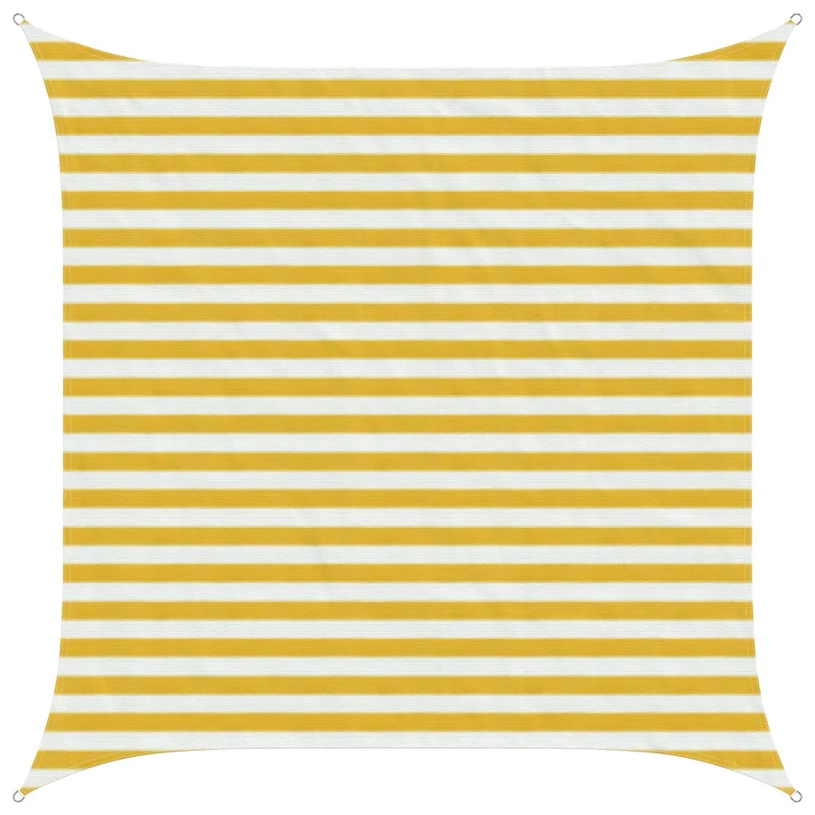 Voile d'ombre Jaune et blanc 2,5 x 2,5 m HDPE