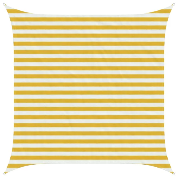 Voile d'ombre Jaune et blanc 2,5 x 2,5 m HDPE