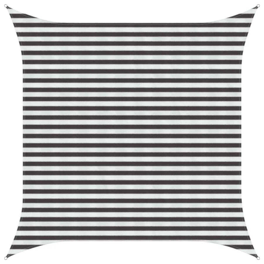 Voile d'ombre Anthracite et blanc 3,6 x 3,6 m HDPE