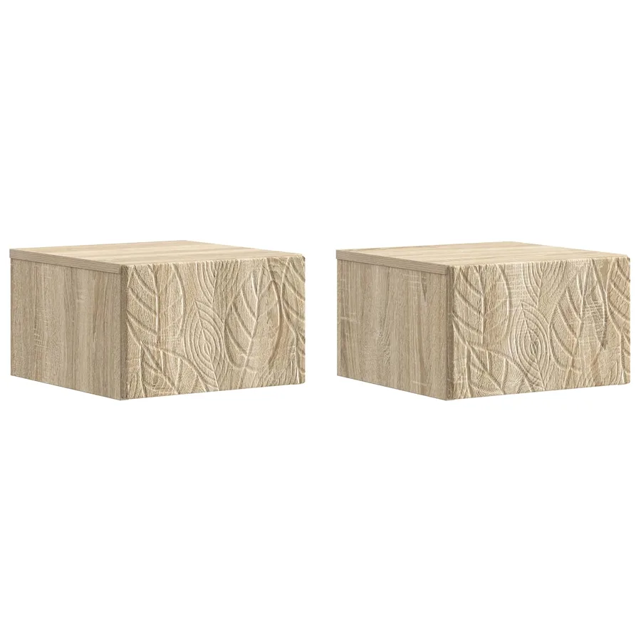 Cabinet de chevet mural 2 pcs Chêne Sonoma 49 x 34,5 x 20 cm - 2