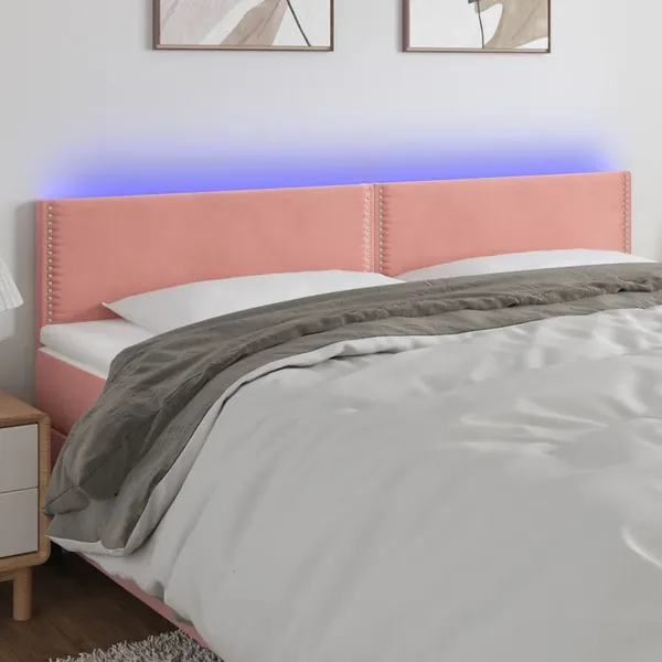 Tête de lit à LED Rose 200x5x78/88 cm Velours