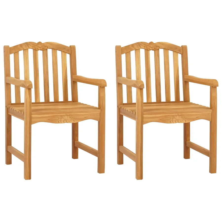 Chaise en rose sculptée à la main 2 pcs Naturel - 2