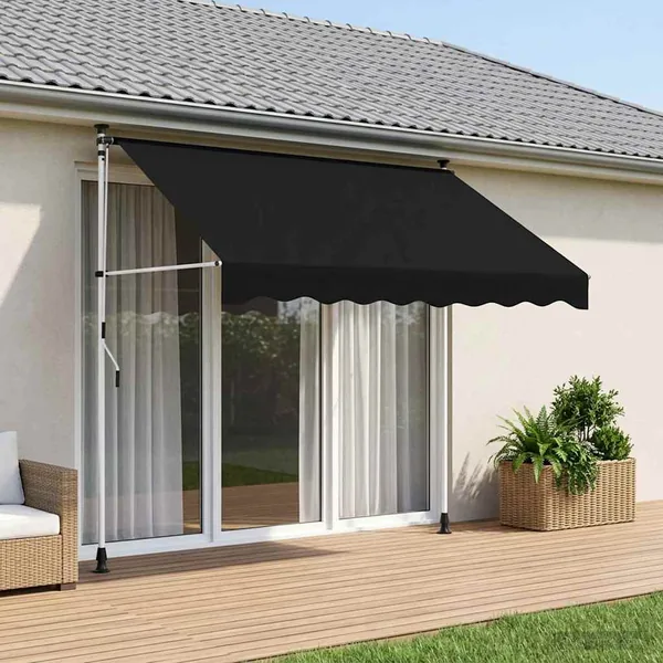 Auvent rétractable manuel Noir 250 cm