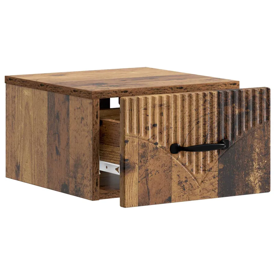 Cabinet de chevet mural Bois ancien 34,5 x 33 x 20 cm - 4