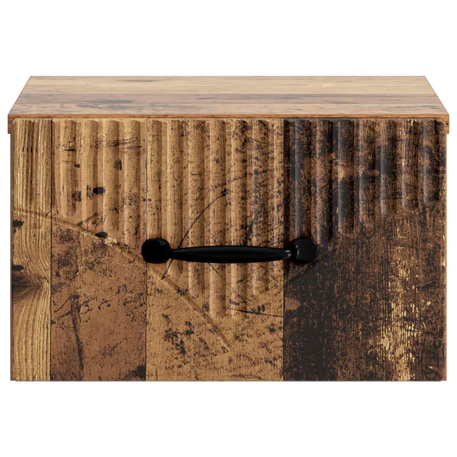 Cabinet de chevet mural Bois ancien 34,5 x 33 x 20 cm - 5