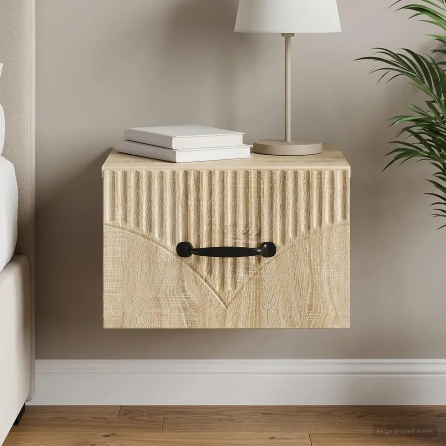 Cabinet de chevet mural Chêne Sonoma 34,5 x 33 x 20 cm