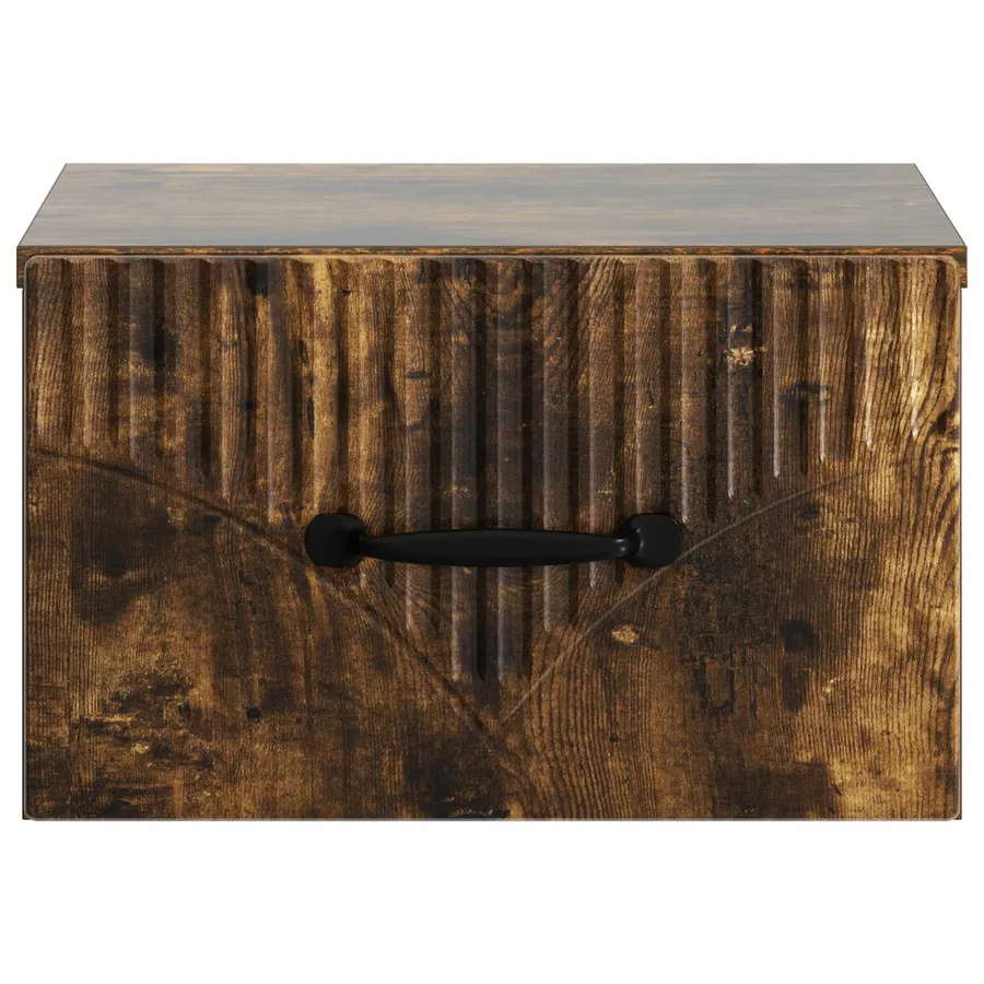 Cabinet de chevet mural Chêne fumé 34,5 x 33 x 20 cm - 5