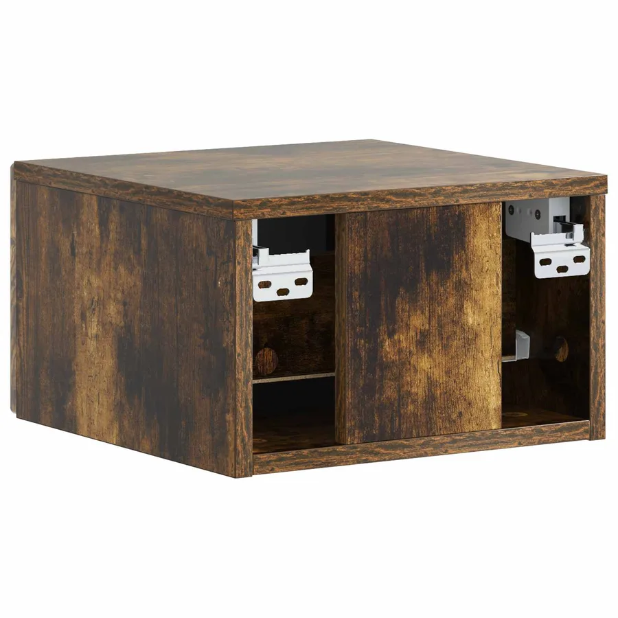 Cabinet de chevet mural Chêne fumé 34,5 x 33 x 20 cm - 7